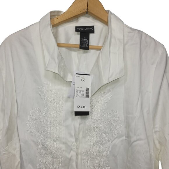 Women's Maggie Barnes Long Sleeve Button Down Blouse Vintage Look Size 1X - Picture 3 of 4